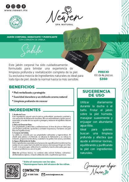 Jabón Corporal Hidratante y Purificante con corazón de sábila - 4 piezas. - Imagen 3